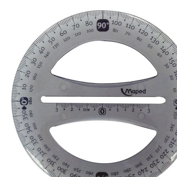 TRANSPORTADOR 360 GRADOS PROF. ACRIL. 12CM. E.6 C.72